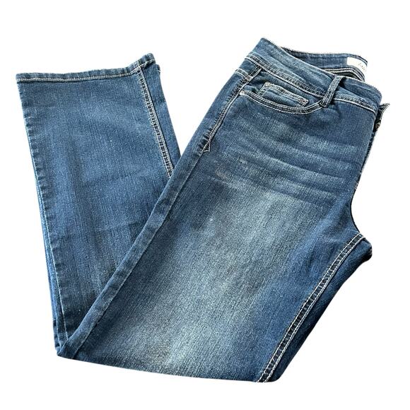 Angels Forever Young Jeans Women Sze 10 Blue Curvy Bootcut Stone Dark Wash Denim - Picture 5 of 12